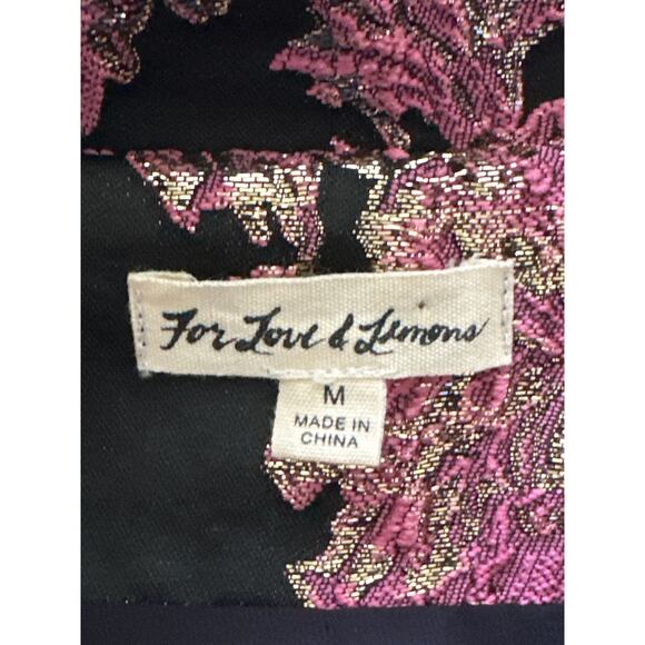 For Love & Lemons Luella Whimsigoth Dark Romantic Coat M Black Pink Gld Vampcore - Picture 9 of 15